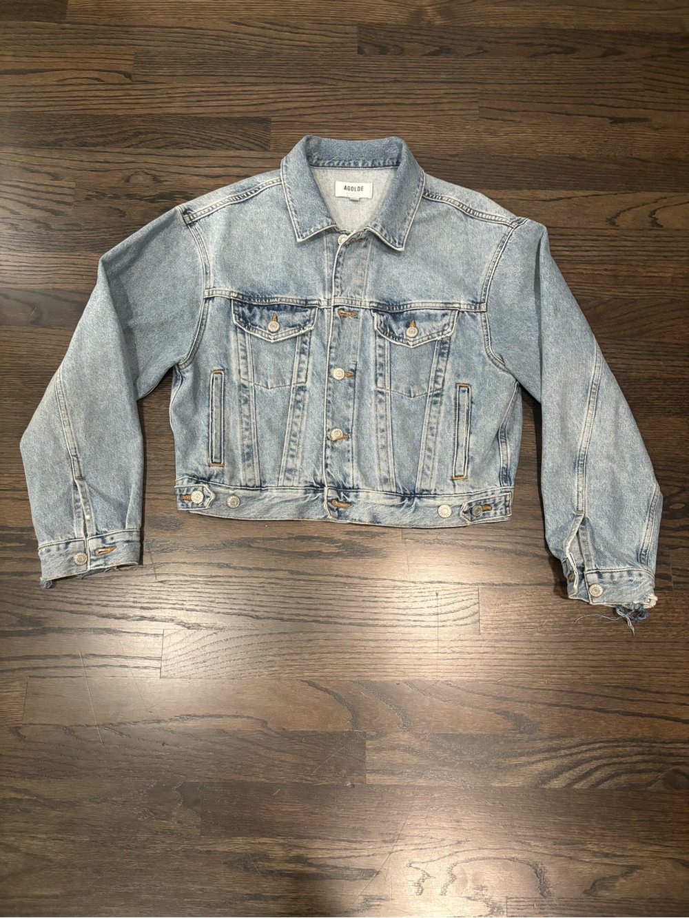 AGOLDE shrunken Charli distressed denim jacket